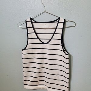 Chic Black and White Striped Women's Tank Top